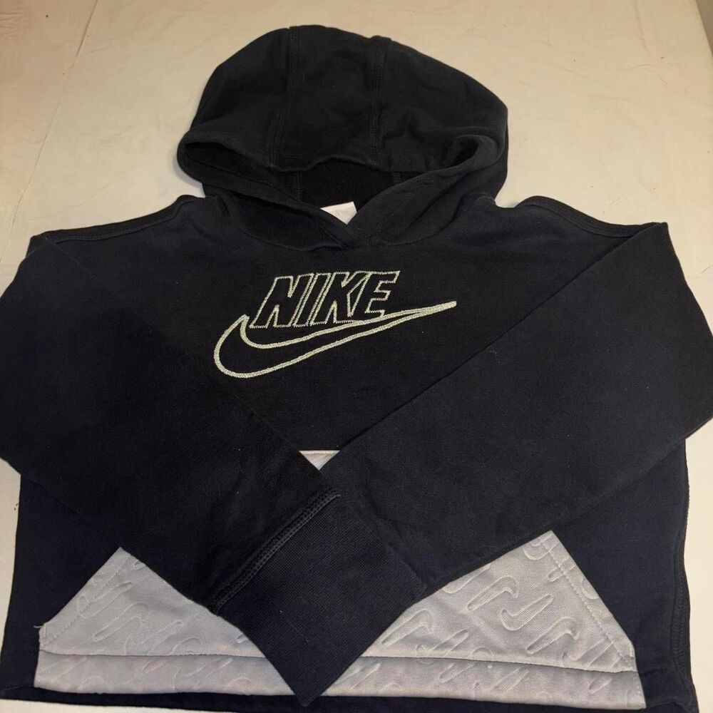 Nike Women's Black and Navy Hoodie